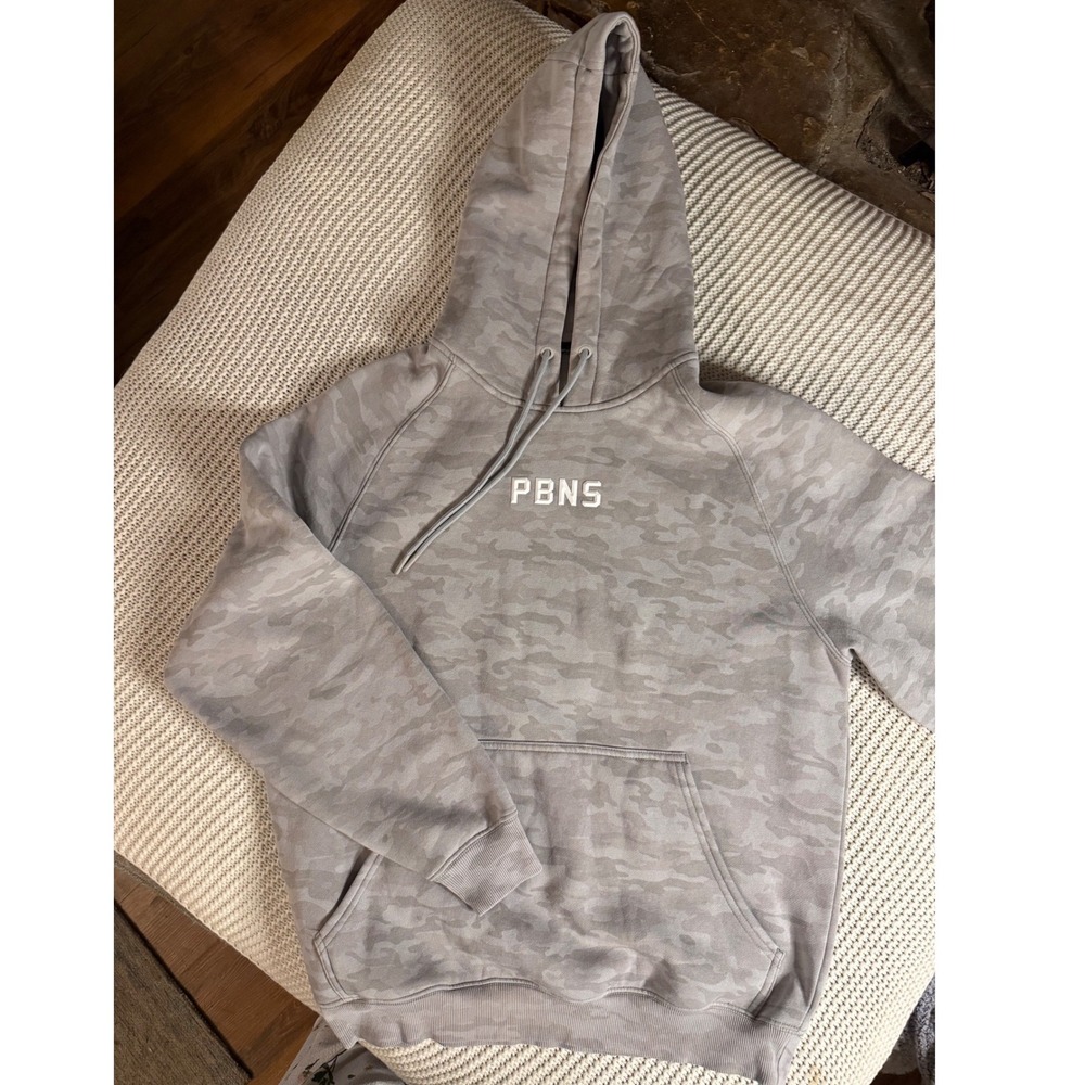 Alphalete PBNS Grey Camo Hoodie Raglan Athletic Sweatshirt Small